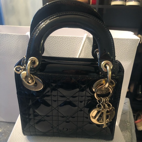Lady Dior Mini Patent Bag - Picture 1 of 7
